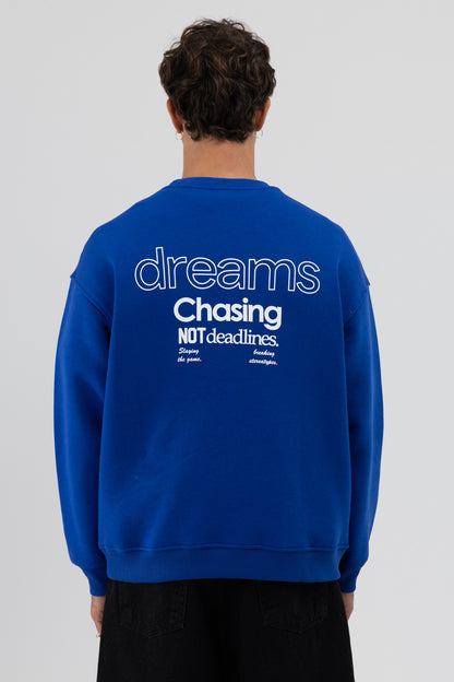 Oversize Bisiklet Yaka Baskılı Sweatshirt V70-95