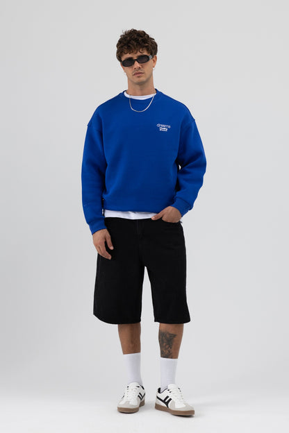 Oversize Bisiklet Yaka Baskılı Sweatshirt V70-95