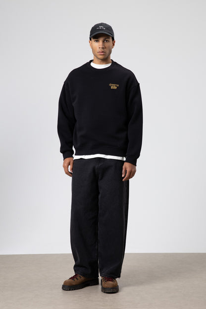 Oversize Bisiklet Yaka Baskılı Sweatshirt V70-95