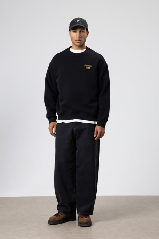 Oversize Bisiklet Yaka Baskılı Sweatshirt V70-95