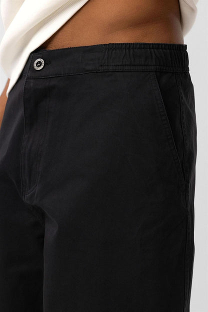Yıkamalı Gabardin Baggy Pantolon