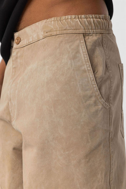 Yıkamalı Baggy Gabardin Pantolon