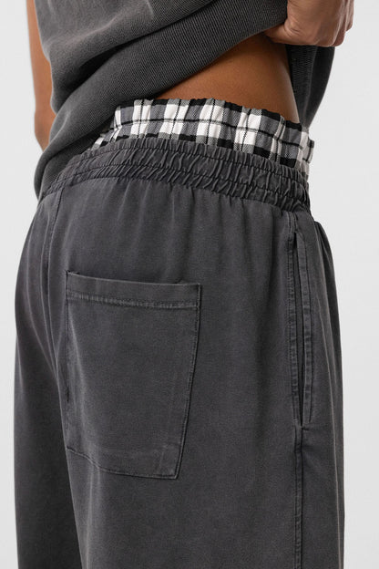 Yıkamalı Bel Detaylı Baggy Eşofman Alt