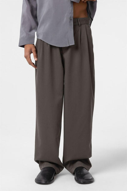 Baggy Fit Pileli Kumaş Pantolon