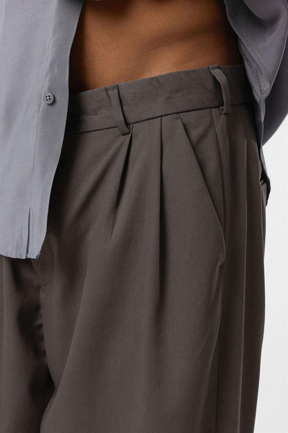 Baggy Fit Pileli Kumaş Pantolon