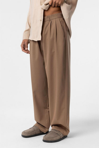 Baggy Fit Pileli Kumaş Pantolon