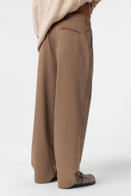 Baggy Fit Pileli Kumaş Pantolon