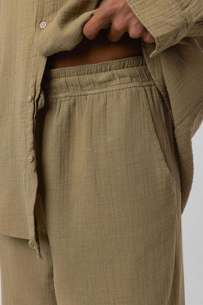 Baggy Fit Müslin Keten Pantolon