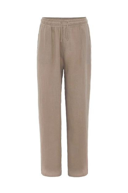 Baggy Fit Müslin Keten Pantolon