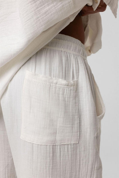 Baggy Fit Müslin Keten Pantolon