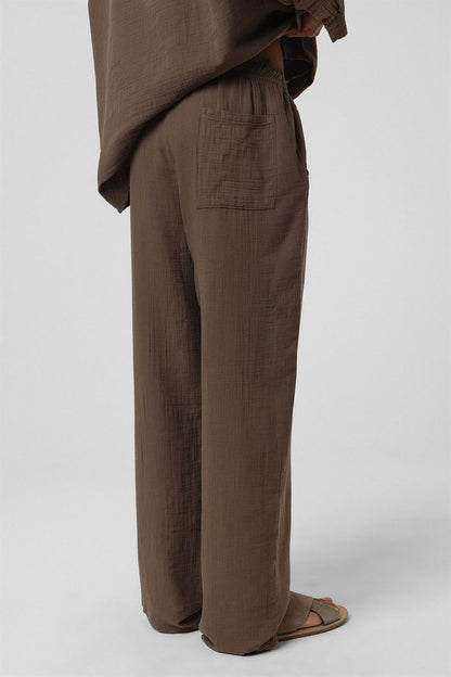 Baggy Fit Müslin Keten Pantolon