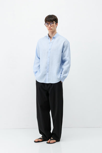 Bel Lastikli Baggy Fit Keten Pantolon