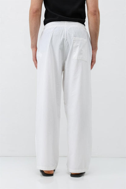 Bel Lastikli Baggy Fit Keten Pantolon