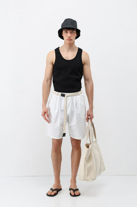 Kemerli Oversize Keten Şort