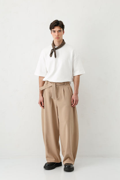 Barrel Fit Tailored Fit Kemerli Pantolon