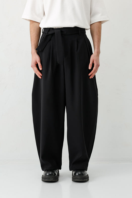 Barrel Fit Tailored Fit Kemerli Pantolon