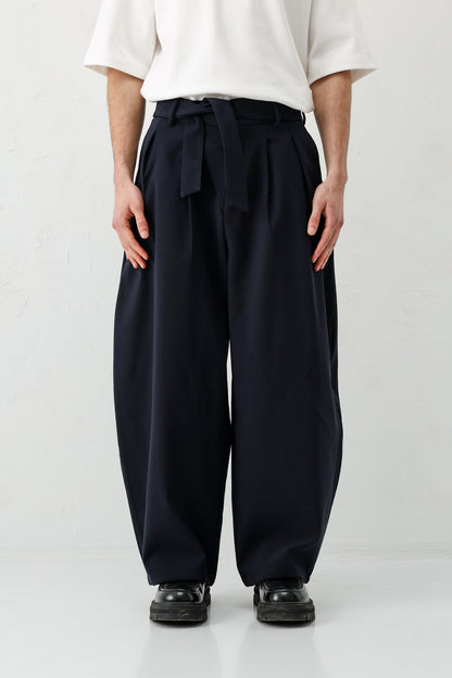 Barrel Fit Tailored Fit Kemerli Pantolon