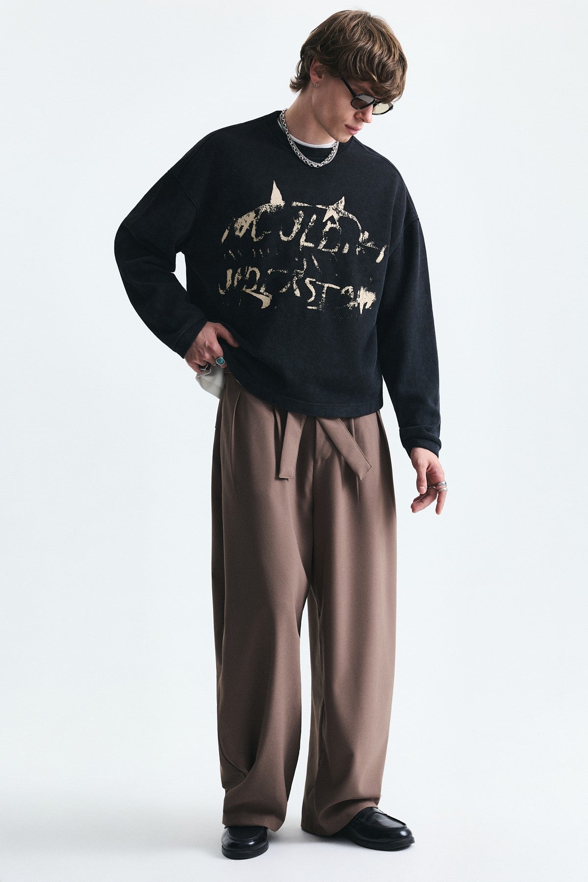 Barrel Fit Tailored Fit Kemerli Pantolon