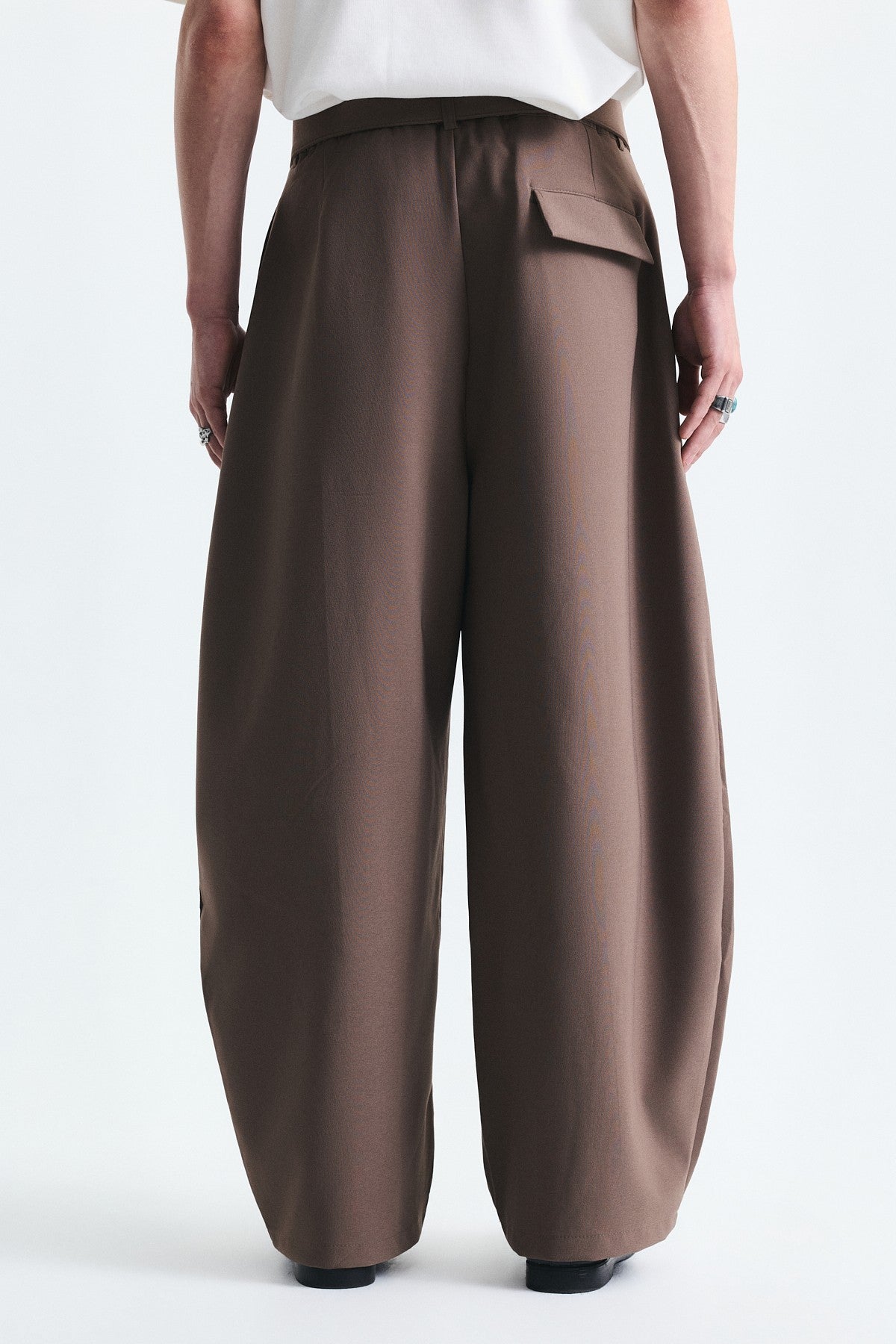 Barrel Fit Tailored Fit Kemerli Pantolon