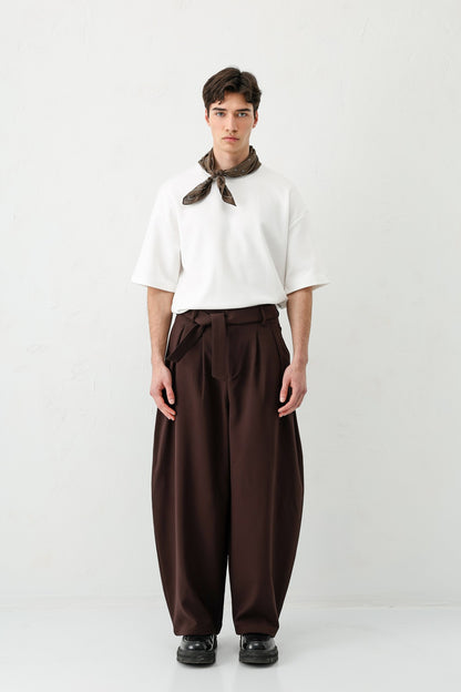 Barrel Fit Tailored Fit Kemerli Pantolon