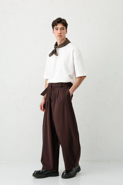Barrel Fit Tailored Fit Kemerli Pantolon