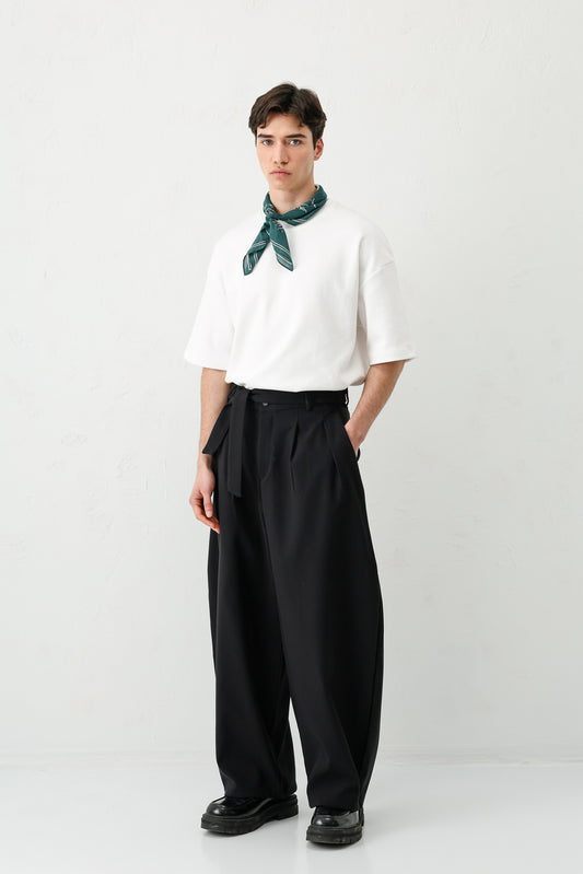 Barrel Fit Tailored Fit Kemerli Pantolon