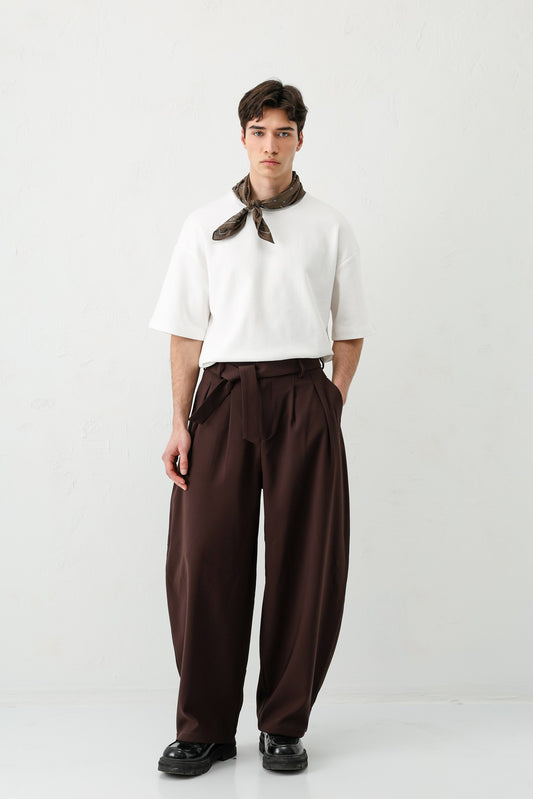 Barrel Fit Tailored Fit Kemerli Pantolon