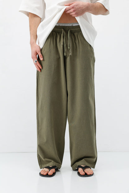 Super Baggy Fit Keten Pantolon