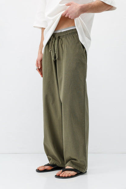 Super Baggy Fit Keten Pantolon