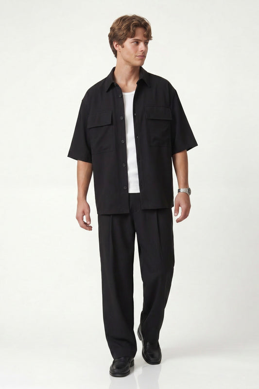 Süper Baggy Fit Esnek Kumaş Pantolon