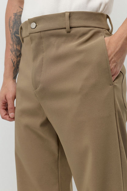 Yüksek Bel Relaxed Wide Leg Kumaş Pantolon