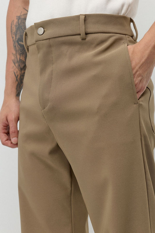 Yüksek Bel Relaxed Wide Leg Kumaş Pantolon