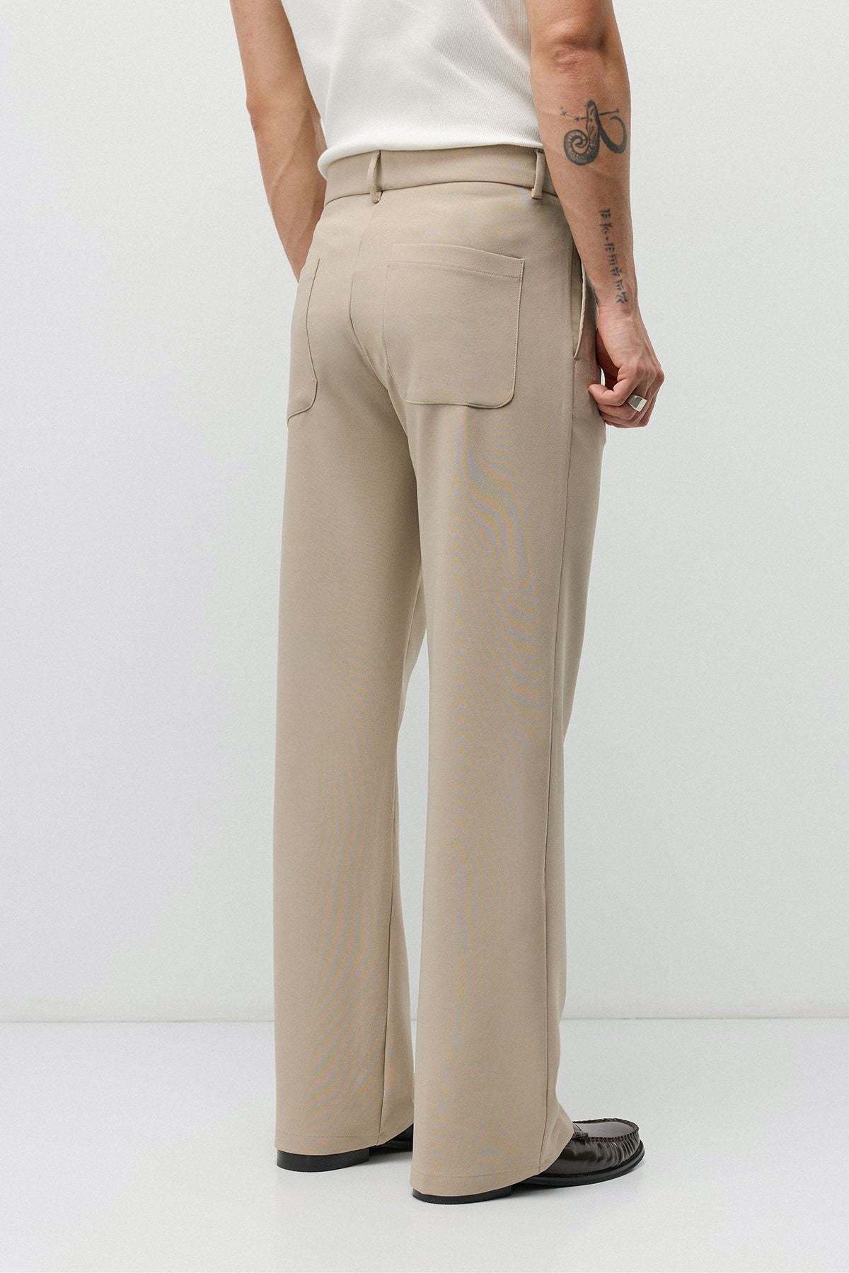 Yüksek Bel Relaxed Wide Leg Kumaş Pantolon