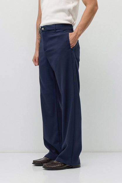 Yüksek Bel Relaxed Wide Leg Kumaş Pantolon