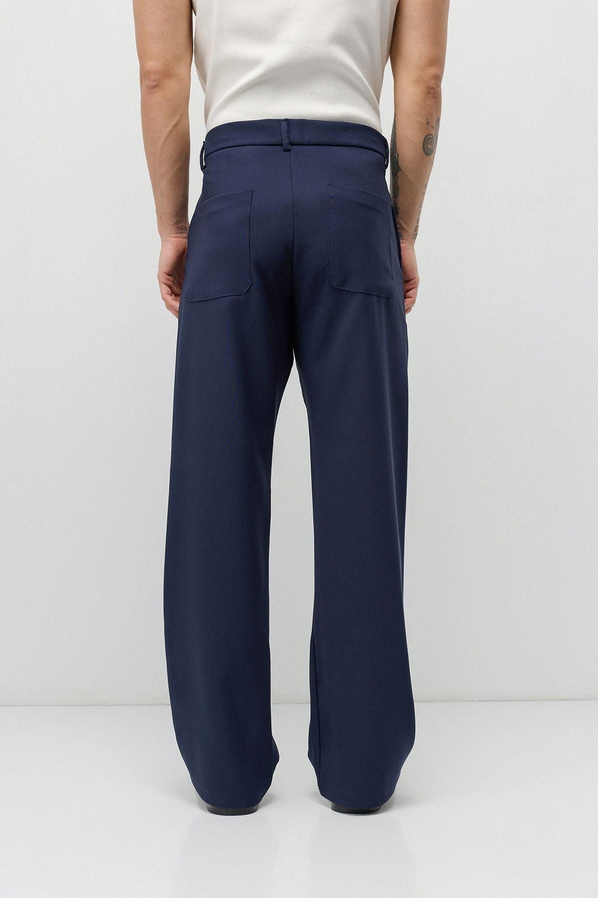Yüksek Bel Relaxed Wide Leg Kumaş Pantolon