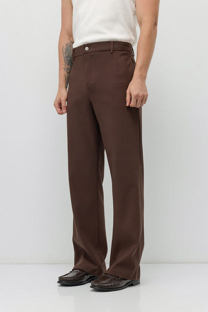 Yüksek Bel Relaxed Wide Leg Kumaş Pantolon