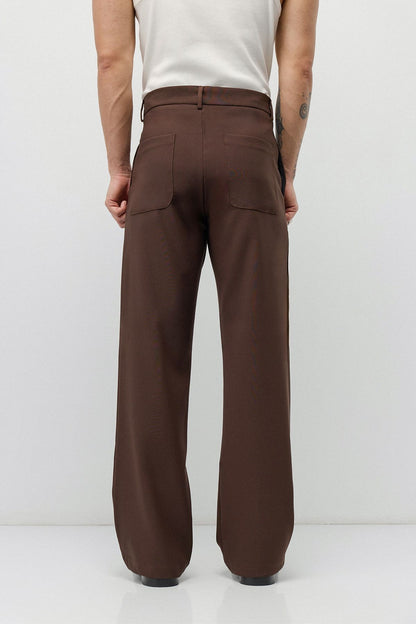 Yüksek Bel Relaxed Wide Leg Kumaş Pantolon