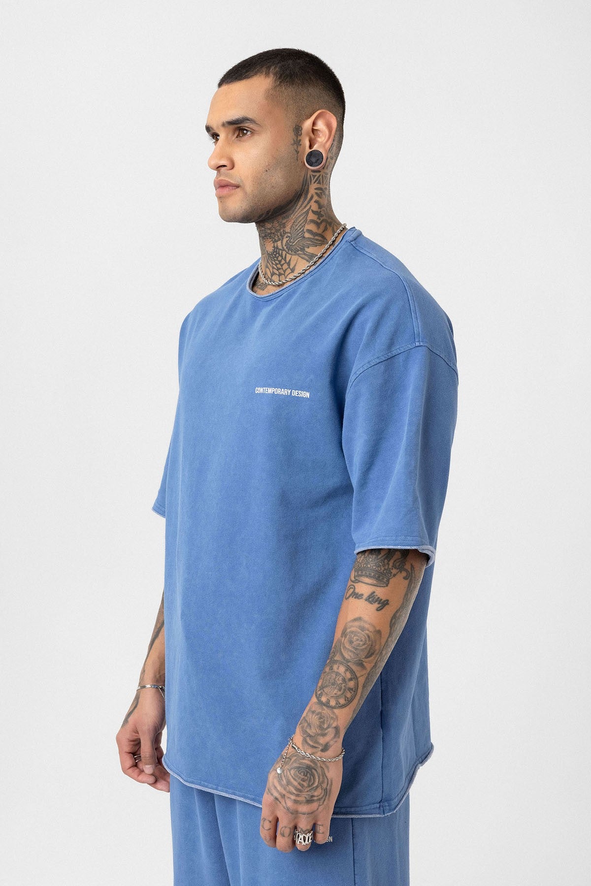 Yıkamalı Oversize Eşofman Takım Indigo