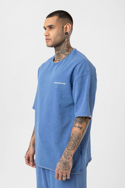 Yıkamalı Oversize Eşofman Takım Indigo