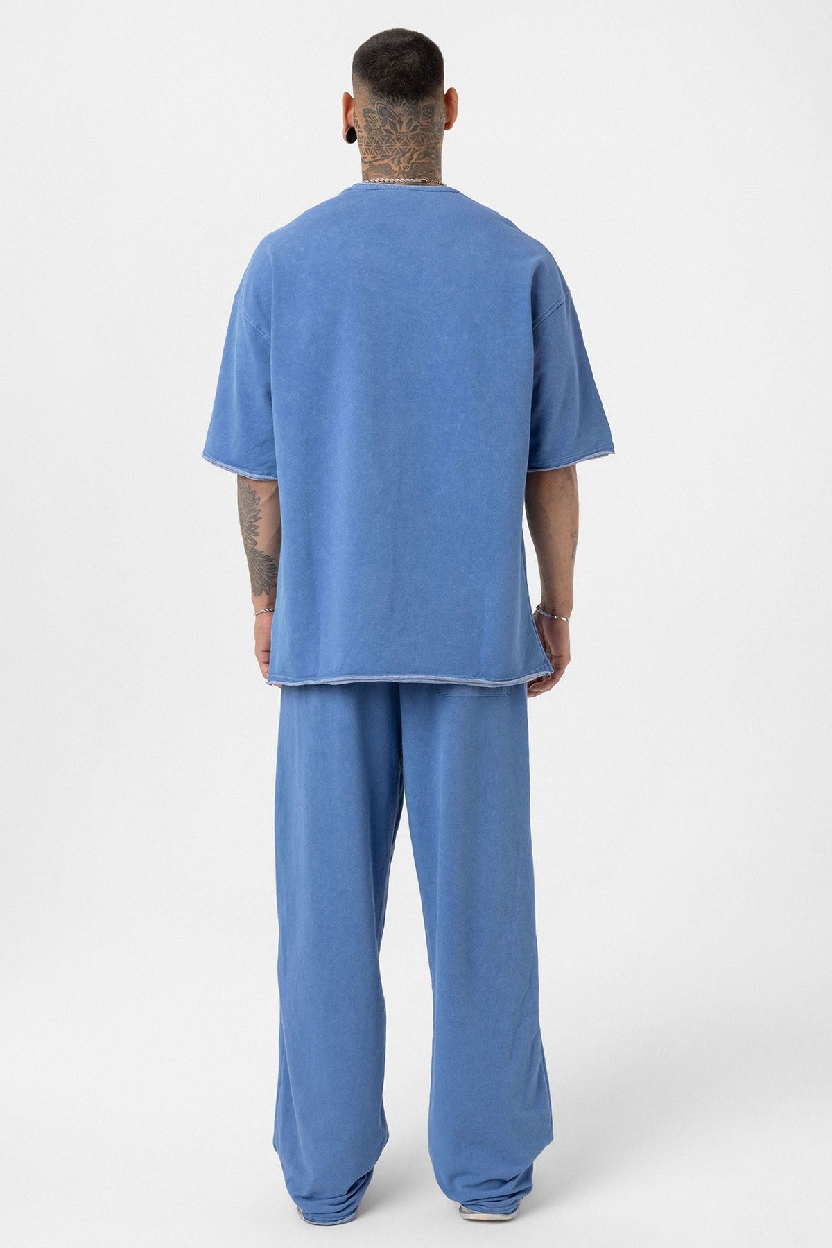 Yıkamalı Oversize Eşofman Takım Indigo