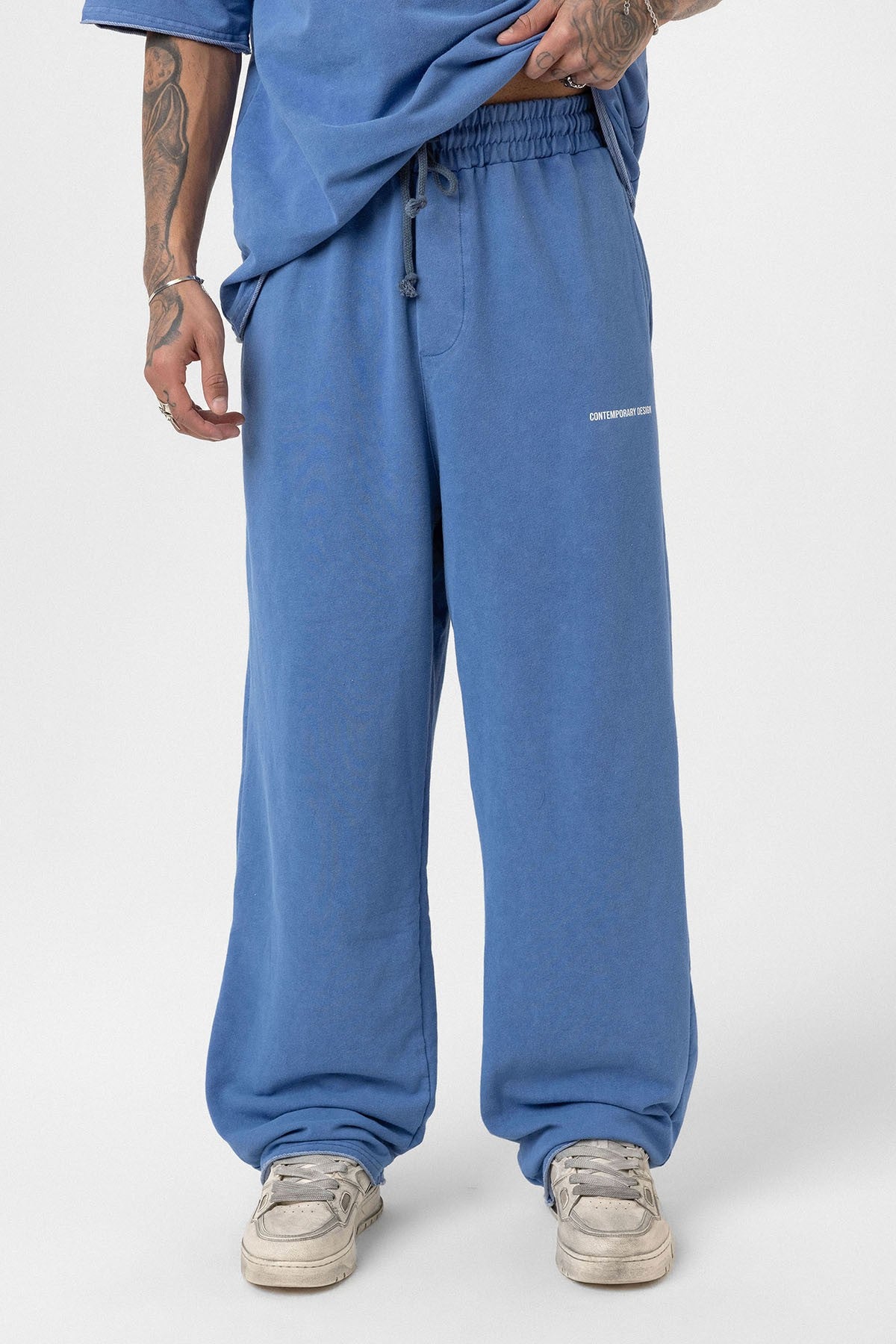 Yıkamalı Oversize Eşofman Takım Indigo