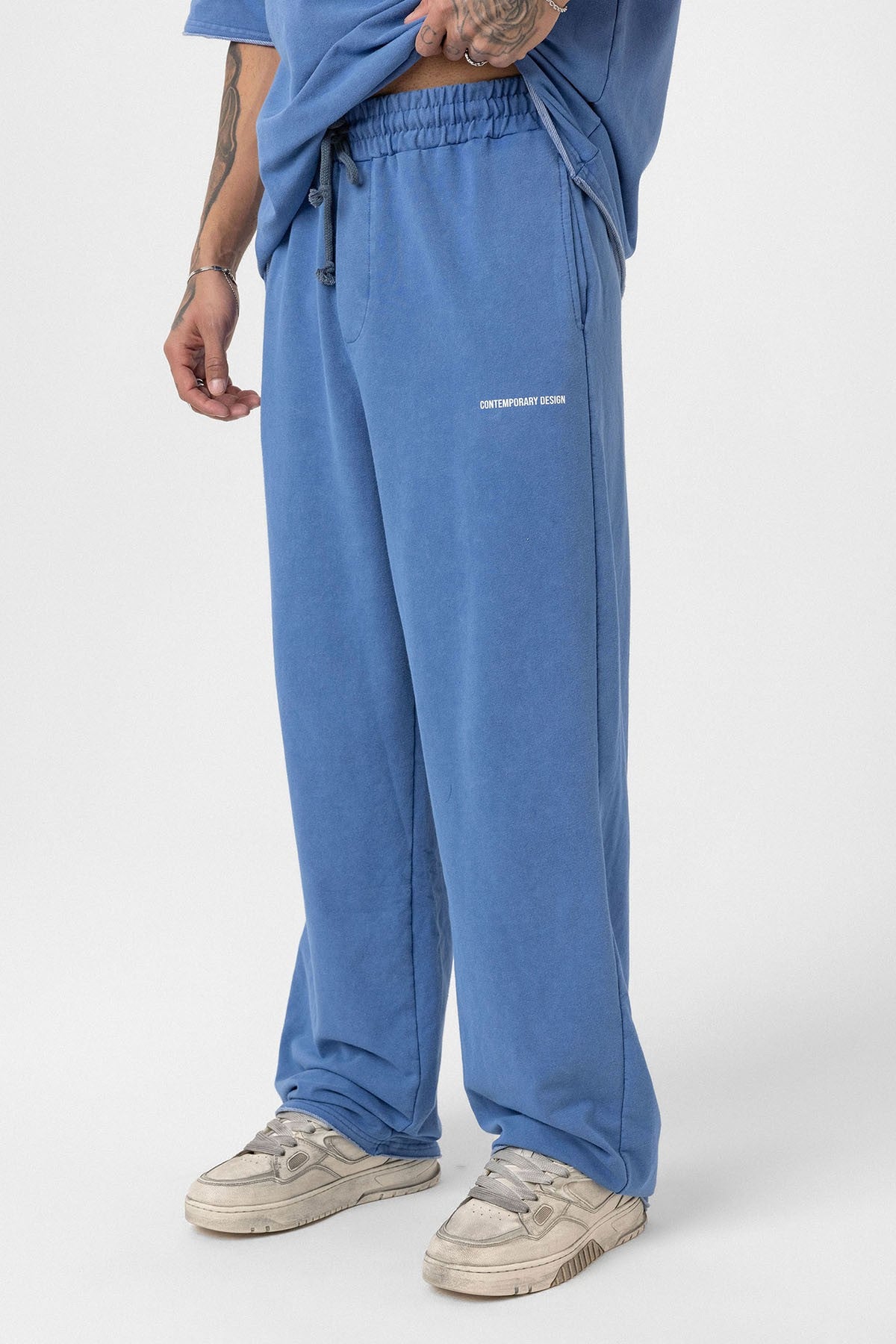 Yıkamalı Oversize Eşofman Takım Indigo