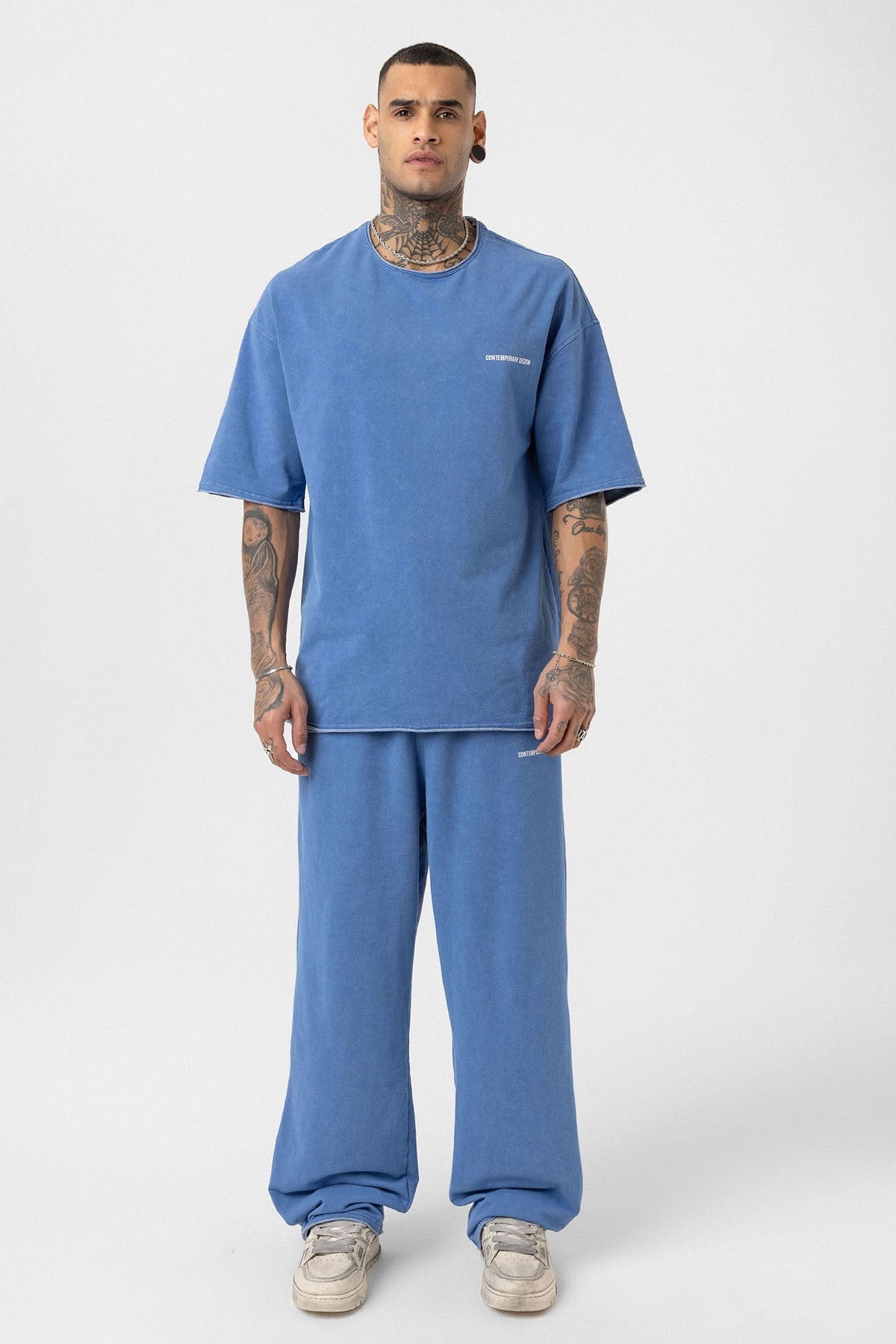 Yıkamalı Oversize Eşofman Takım Indigo