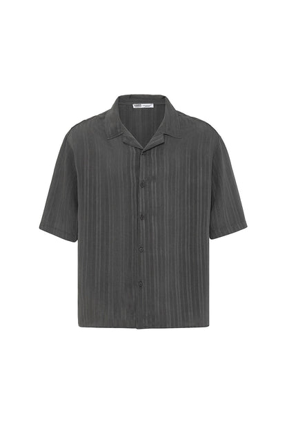 Oversize Modal Kumaş Şort Gömlek Takım