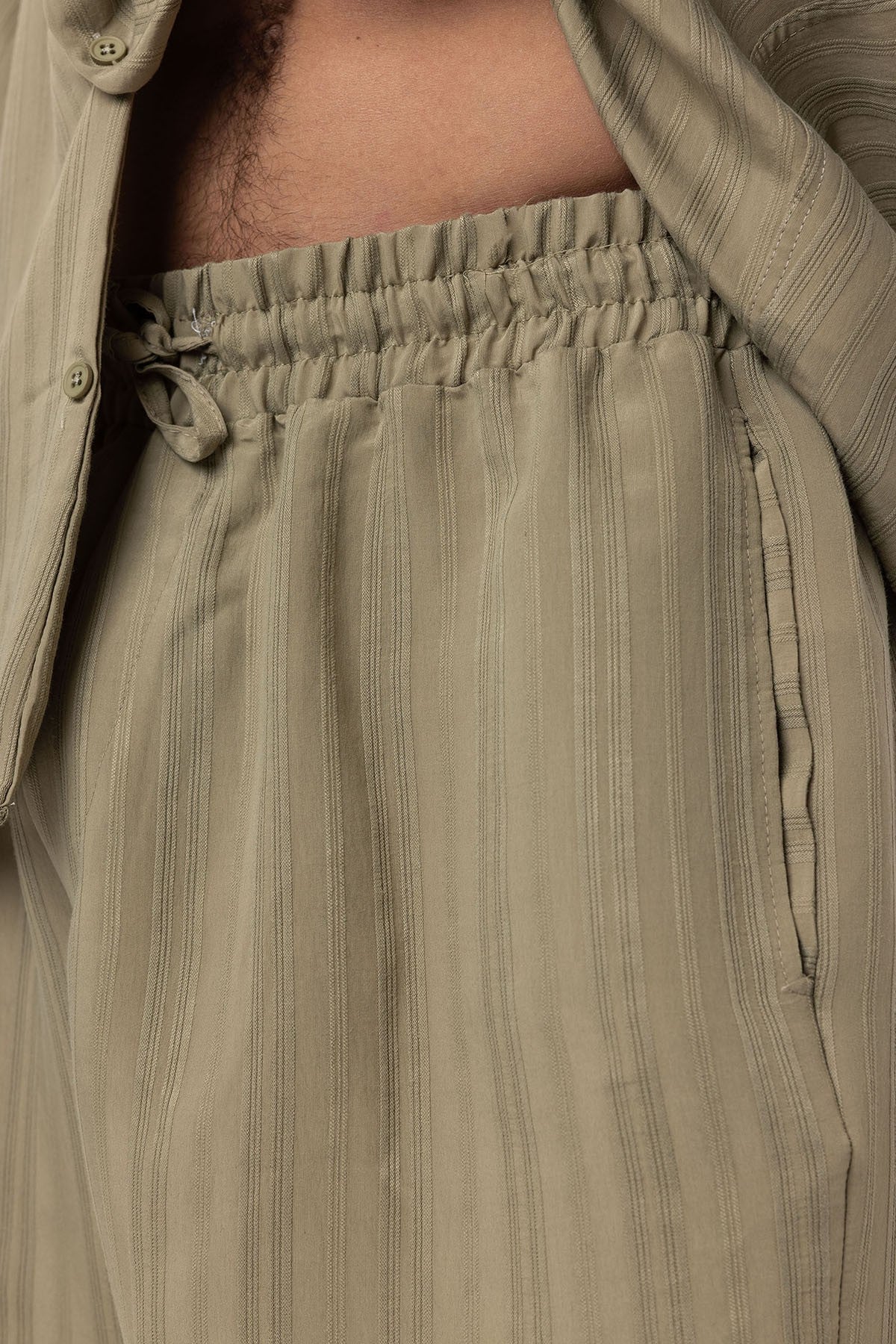 Oversize Modal Kumaş Şort Gömlek Takım