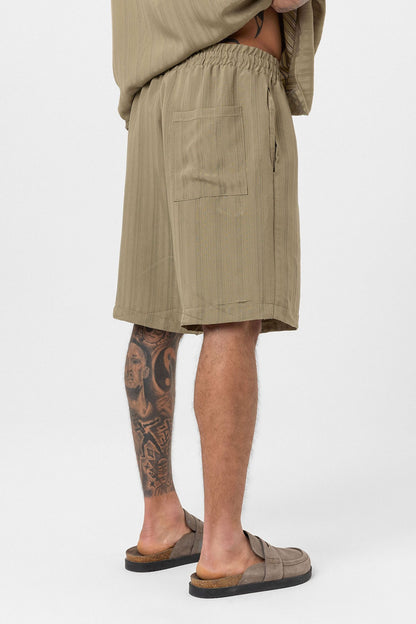 Oversize Modal Kumaş Şort Gömlek Takım