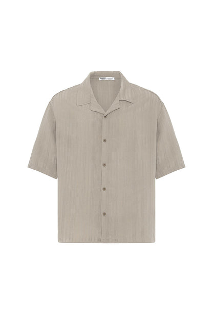 Oversize Modal Kumaş Şort Gömlek Takım