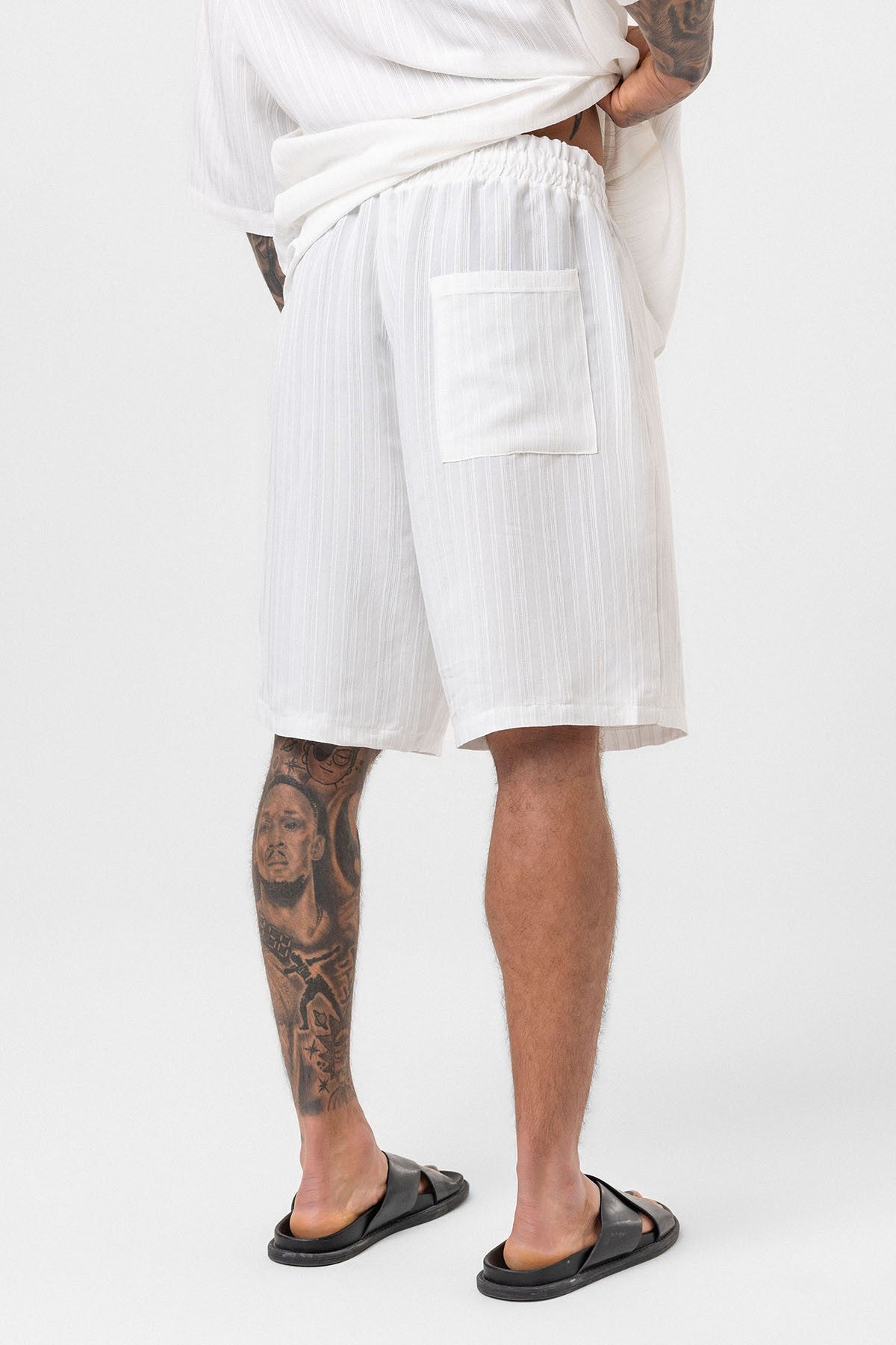 Oversize Modal Kumaş Şort Gömlek Takım