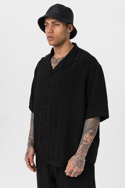 Oversize Modal Kumaş Şort Gömlek Takım