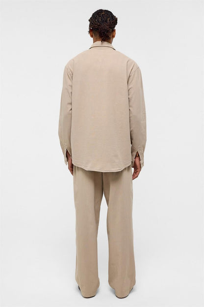 Basic Oversize Keten Takım Bej